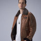 Brown G-1 Navy Leather Flight Jacket with Removable Fur Collar