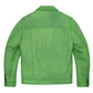 Light Green Classic Leather Trucker Jacket