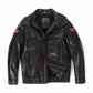 Hooded Patches Genuine Leather Bomber Jacket