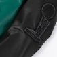 Lambskin Splicing Designed Embroidery Leather Varsity Bomber Jacket