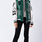 Lambskin Embroidery Patches Leather Varsity Letterman Bomber Jacket