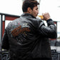 youthful embroidery bomber leather jacket